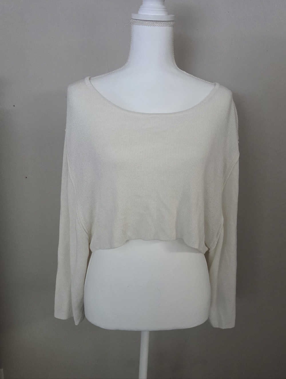 Zara Ribbed Soft Knit Cropped Sweater